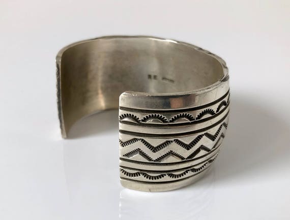Handmade Native American Sterling Silver Cuff Bra… - image 5