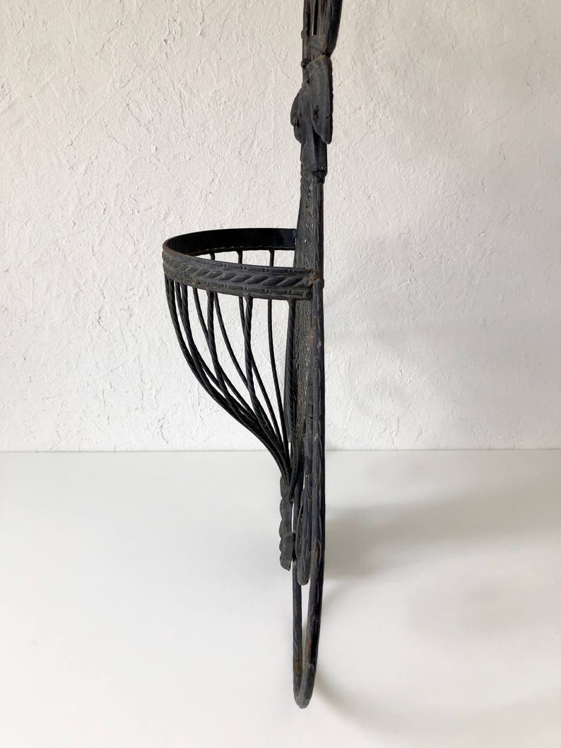 Wrought Iron Hanging Plant Holder Wall Mount Garden Mid Etsy