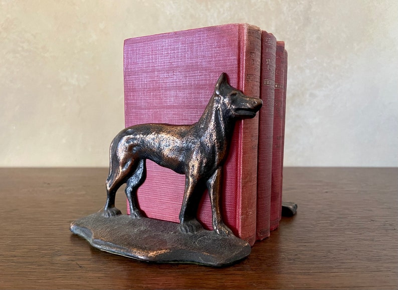 German Shepherd Bookends Antique Dogs Cast Iron Bronze Etsy