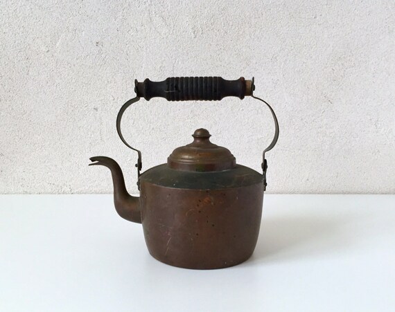 Primitive Copper Tea Kettle Rustic Tea Pot for Decor Only | Etsy