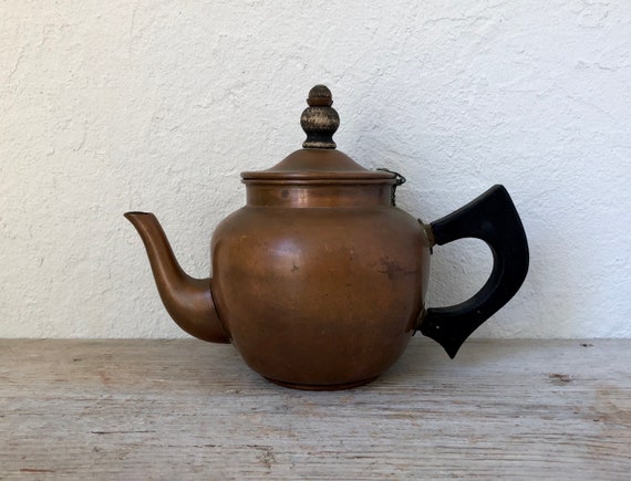 Copper Tea Pot, Water Kettle, Instant Coffee Maker, Vintage