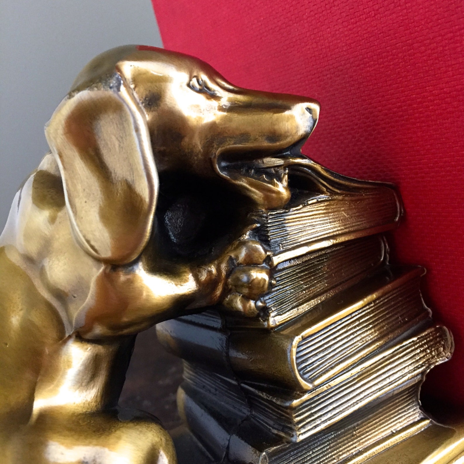 Brass Dog Bookends Dachshund Puppy Bookends Mid Century Etsy