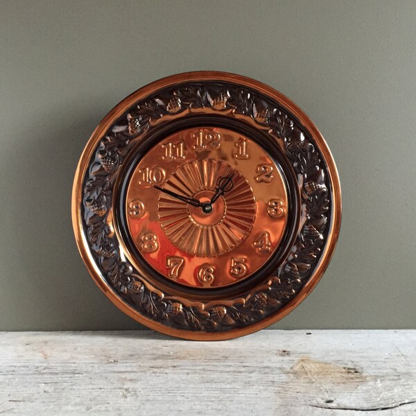Copper Wall Clock Etsy