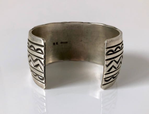 Handmade Native American Sterling Silver Cuff Bra… - image 4