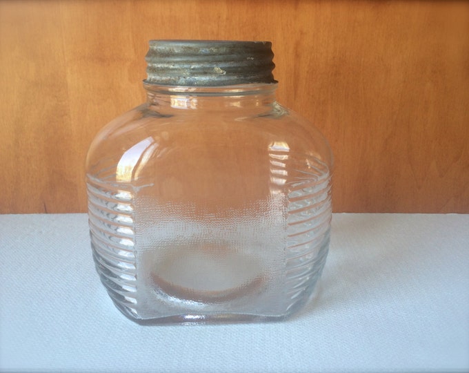 Vintage Glass Coffee Jar, Antique Duraglas Coffee Jar, Antique Jar