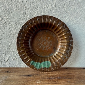 Vintage Hand Hammered Copper Bowl: Arabic Ashtray Plant Tray