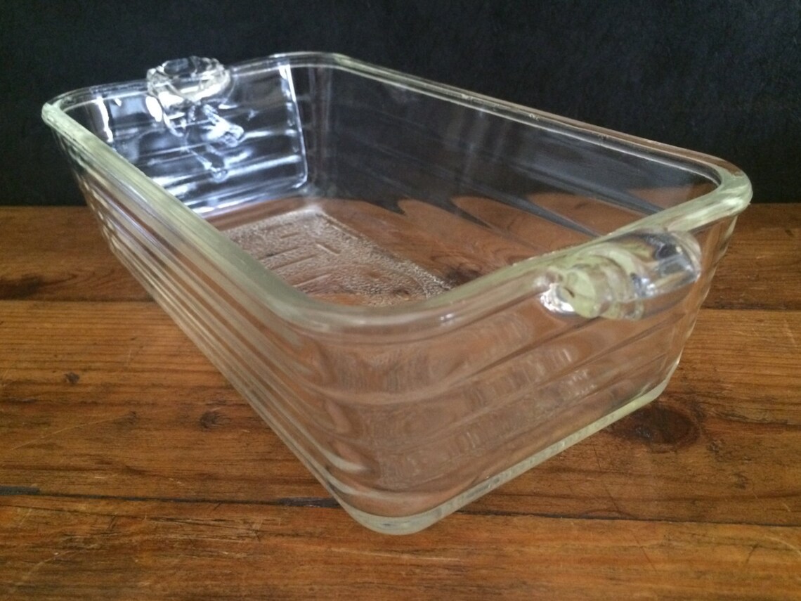 Vintage Glasbake 59 Loaf Pan Antique Glass Baker Etsy