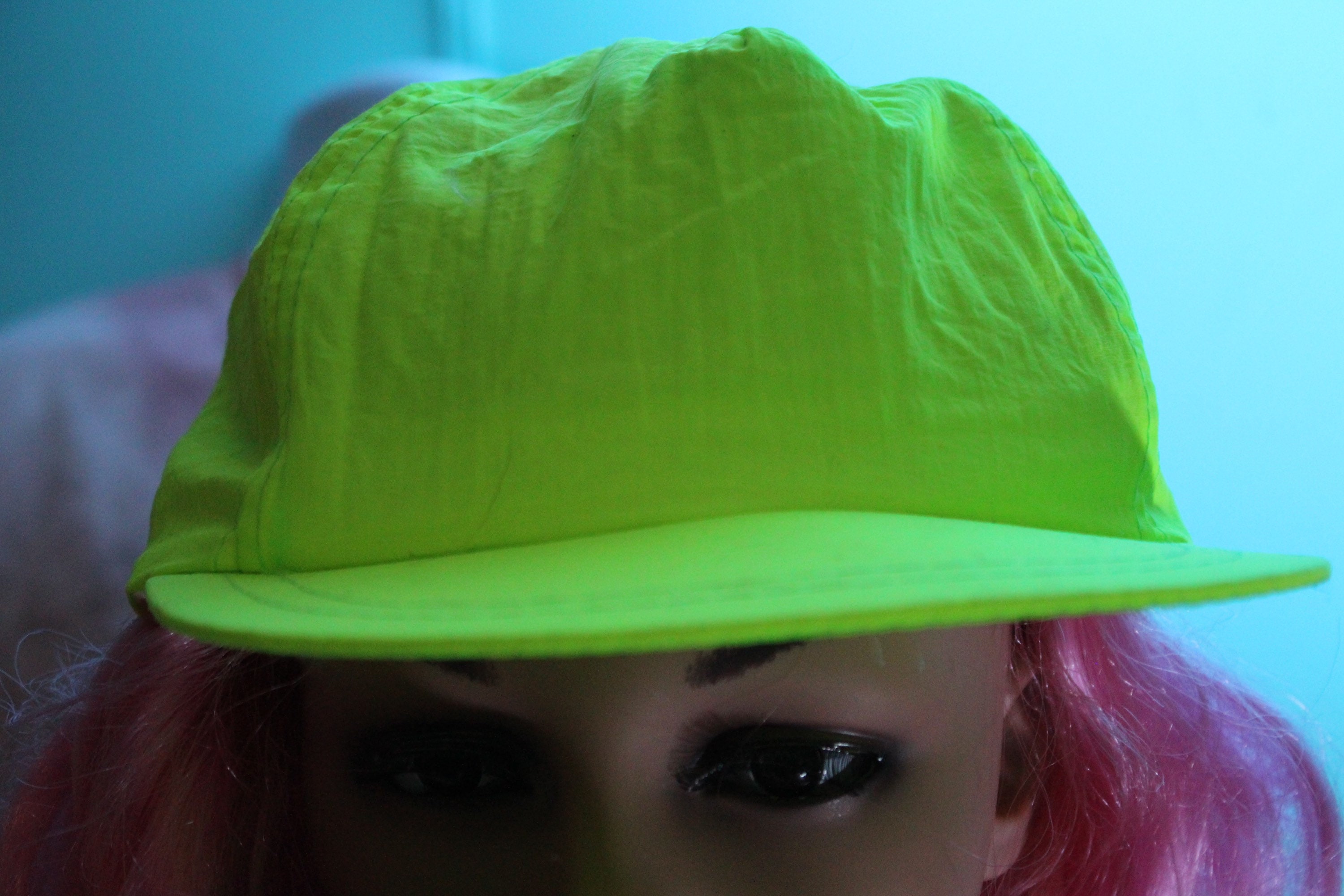 VINTAGE Hats Neon Yellow Hats Yellow Accessories Yellow Cool Etsy