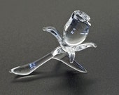Crystal Clear Glass Rose. A unique Peter Lambshead design to add to the magic of your special occassion. Handcrafted from hot boro glass.