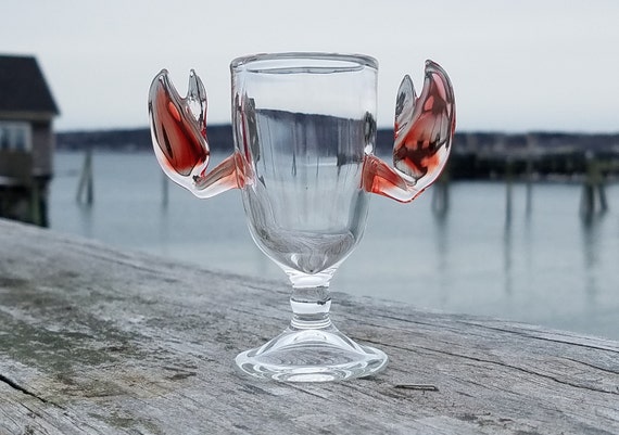 Lobster Claw Shot Glass. Crafted in Hot Glass. Peter Lambshead Was