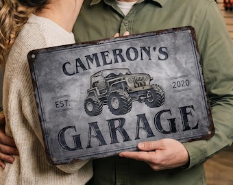 Personalized 4x4 Garage Metal Sign, Custom Outdoor Vintage Aluminum Off-Road Decor