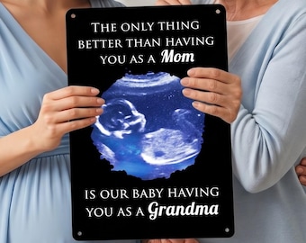 Personalized Baby Scan Metal Sign, Custom Ultrasound Aluminum Nursery Wall Decor