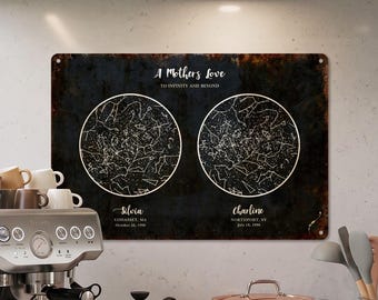 Personalized Zodiac Sign Aluminum Outdoor Custom Star Map Wall Decor Birthday Gift