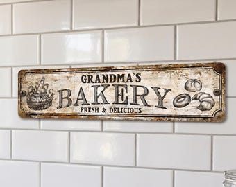 Custom Bakery Metal Sign Personalized Aluminum Kitchen Wall Decor Gift