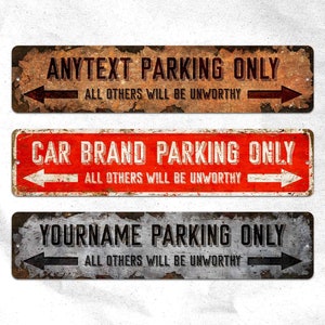 Garage Sign, Car Park Metal Sign, Custom Sign, Parking Only, Personalised Gifts