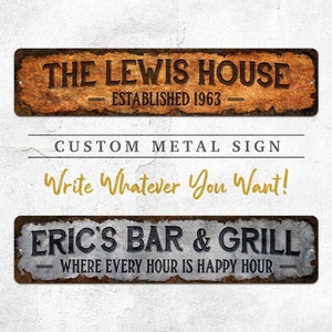 Custom Sign, Garage Sign, Metal Wall Sign, Personalized Gifts, Vintage Wall Decor