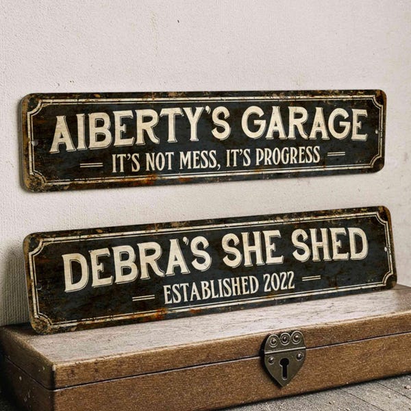 Plaque en métal personnalisée, décoration d'intérieur de style rustique pour décoration maison/bureau/cour/cadeaux personnalisés