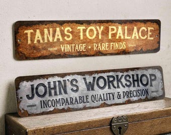 Personalized Rustic Metal Bar Sign – Custom Garage Wall Décor Gift