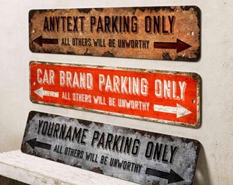 Aluminum Custom Parking Sign for Outdoor Home Driveway Spot Wall Decor Retro Garage Gift