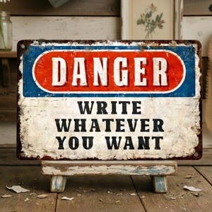 Custom Danger Warning Sign Aluminum Outdoor Personalized Funny Porch Wall Decor Gift