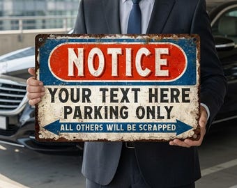 Kundenspezifisches Warnschild aus Metall, personalisierte Aluminiumgarage, Parkplakette für die private Auffahrt