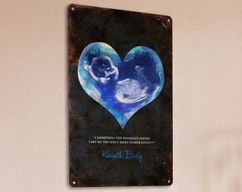 Benutzerdefinierte Baby Sonogramm Metallschild, personalisierte Ultraschall Plakette für Kinderzimmer oder Kinderzimmer Dekor
