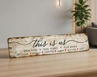 Custom Family Nameplate Aluminum Wall Decor Personalized Home Plaque Housewarming Gift