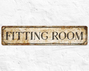 Letrero para probador, decoración rústica de metal para vestidor