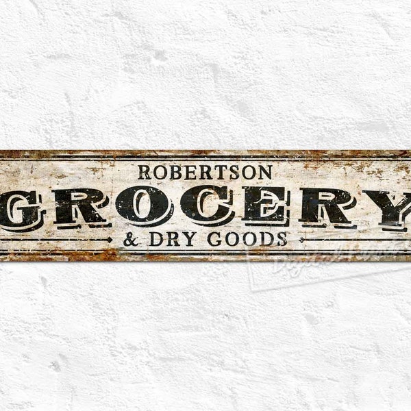 Grocery Metal Sign, Custom Sign, Shop Sign, Dry Goods, Store Sign, Personalised Gifts, Rustic Wall Décor