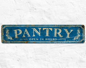Pantry Sign, Direction Metal Sign, Office Decor, Kitchen Sign, Lounge Decor, Dorm Sign, Gifts, Rustic Wall Décor