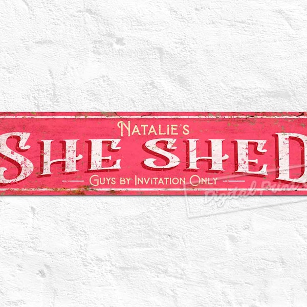 Custom She Shed Signs, Girl's Room Decor, Metal Plaque, Metal Wall Art, Personalised Gifts, Rustic Home Decor