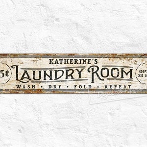 Laundry Metal Signs, Laundry Room Decor, Farmhouse Sign, Custom Sign, Personalised Gifts, Rustic Home Décor