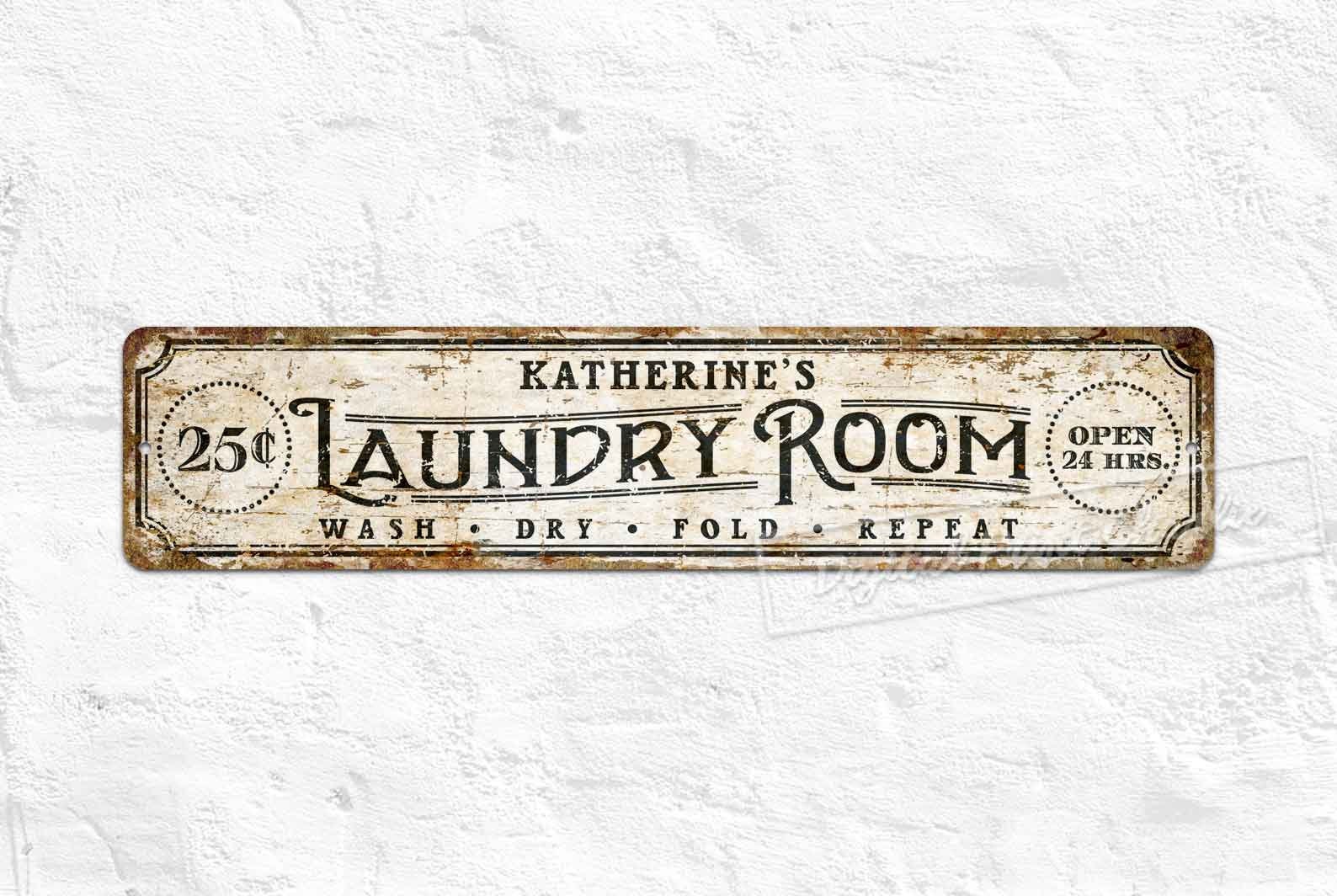 Laundry Metal Signs, Laundry Room Decor, Farmhouse Sign, Custom Sign, Personalised Gifts, Rustic Home Décor