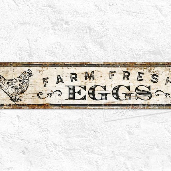Farmhouse Sign, Metal Sign, Hen House Sign, Eggs Sign, Garden Sign, Vintage Style, Rustic Wall décor