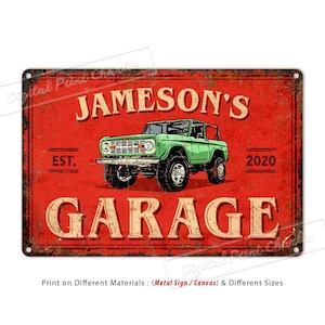 Custom Garage Sign, Car Sign, Man Cave Sign, Wall Decor, Metal Sign, Personalised Gifts