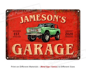 Custom Garage Metal Sign, Car Enthusiast Gift, Man Cave Decor