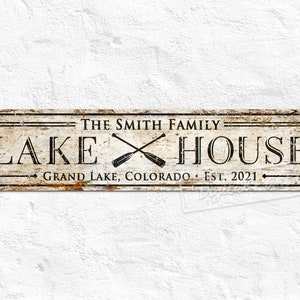 Lake House Metal Sign, Custom Sign, Welcome Sign, Lake House Decor, Lake Sign, Personalised Gifts, Rustic Home Décor