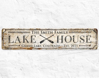 Lake House Metal Sign, Custom Sign, Welcome Sign, Lake House Decor, Lake Sign, Cadeaux personnalisés, Décoration rustique