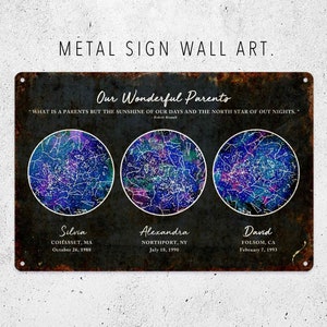 Segno personalizzato, Segno della mappa stellare, Astronomia, Decorazioni per la casa, Segno di metallo, Regali personalizzati