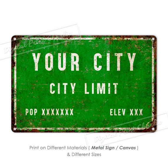 City Limit Sign Location Sign Population Sign Elevation Sign | Etsy