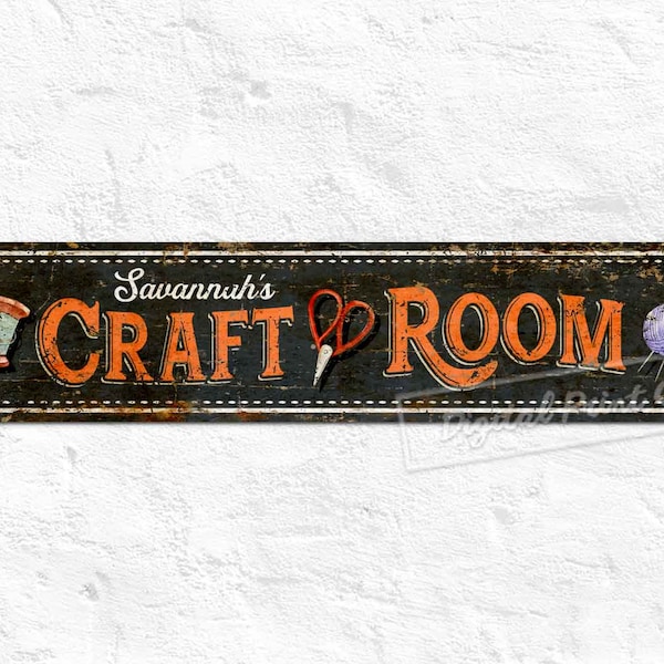 Craft Room Metal Sign, Custom Sign, Workshop Sign, Sewing Room Sign, Laundry, Personalised Gifts, Rustic Home Décor