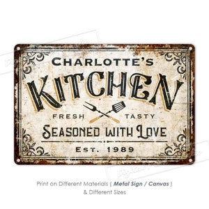 Kitchen Metal Sign, Personalised Gifts,