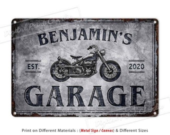 Garage Metal Signs Custom Made Motorcycle Motorbike Workshop Rustic Wall Decor Personalised Gifts