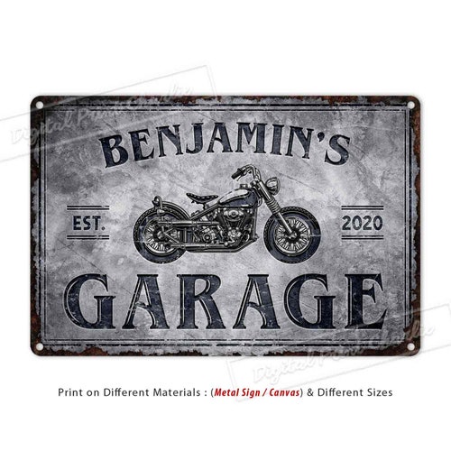 Garage Metal Signs Custom Made Motorcycle Motorbike Workshop - Etsy