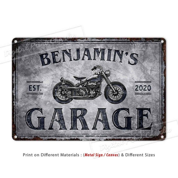 Garage Metal Signs Custom Made Motorcycle Motorbike Workshop Rustic Wall Decor Personalised Gifts