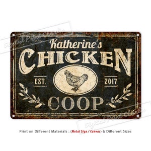 Chicken Coop Sign, Farmhouse Sign, Welcome Sign, Custom Made, Metal Wall Sign, Personalized Gifts