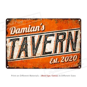 Tavern Sign, Bar Sign, Pub Sign, Lounge Decor, Custom Sign, Metal Sign, Personalised Gifts