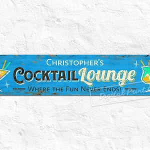 Bar Sign, Lounge Decor, Pub Decor, Cocktail Lounge, Metal Sign, Custom Sign, Personalised Gifts, Rustic Decor