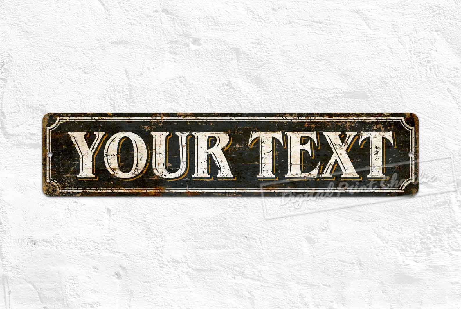 Personalized Metal Street Sign Custom Sign Rustic Metal Wall Etsy