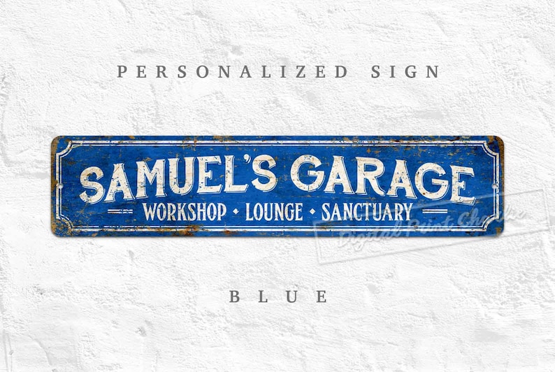 Custom Metal Sign, Rustic Style Home Decor for Decoration House / Office / Yard / Personalized Gifts Blue